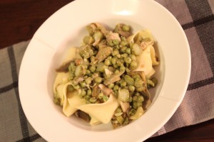Pappardelle Asparagus peas and artichokes