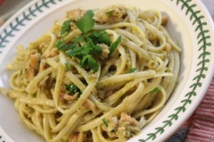 Salmon and Asparagus Patè Linguine